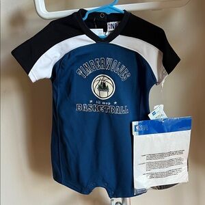 NBA Timberwolves Kids lil MVP with baseball hat set - Blue, Black, and White